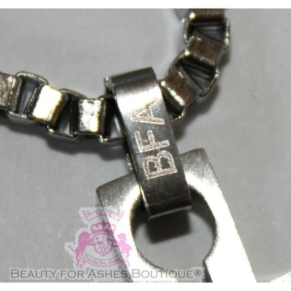 24" Mens Chain Stainless Steel Necklace Art Deco Cross Necklace - Picture 5 of 6